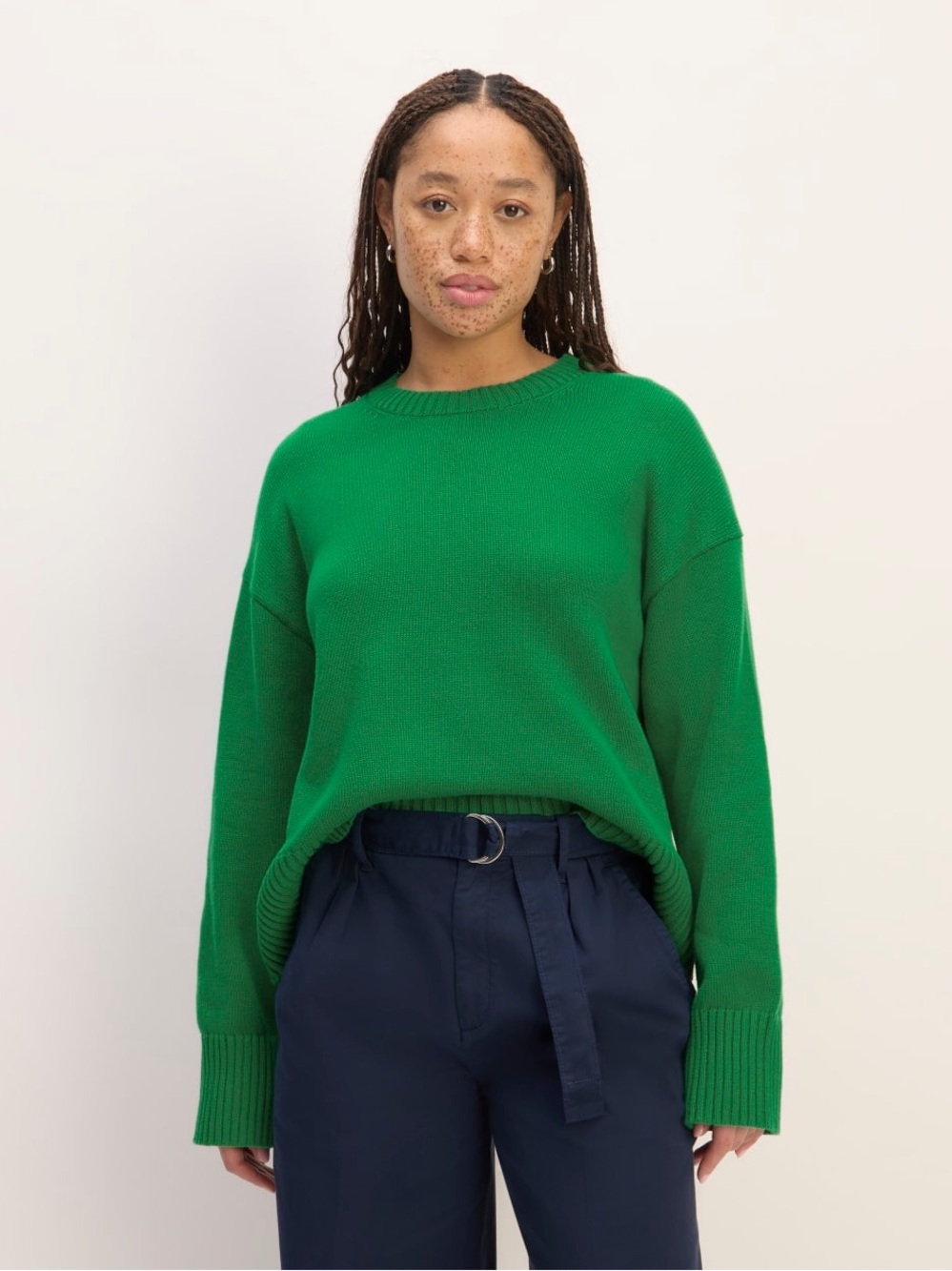 Everlane Green Crewneck Knit Sweater